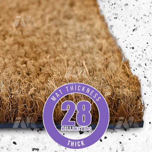 Coir Mat Natural, Custom Sizes - Thick (30mm)