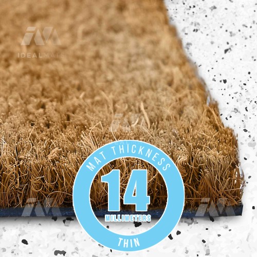 Coir Mat Natural, Custom Sizes - Thin (14mm)